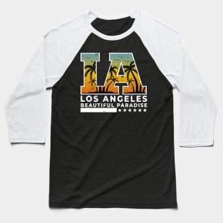 LA LOS ANGELES BEAUTIFUL PARADISE Retro Vintage Baseball T-Shirt